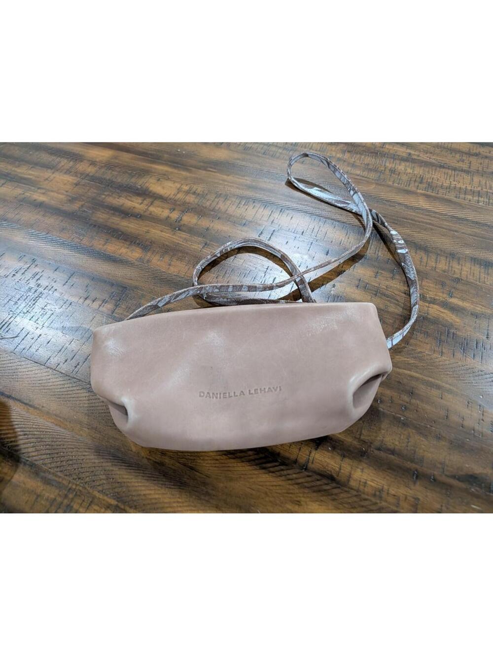 Daniella Lehavi Small Light Brown Shoulder Bag Purse Pen Mark Leather Israel